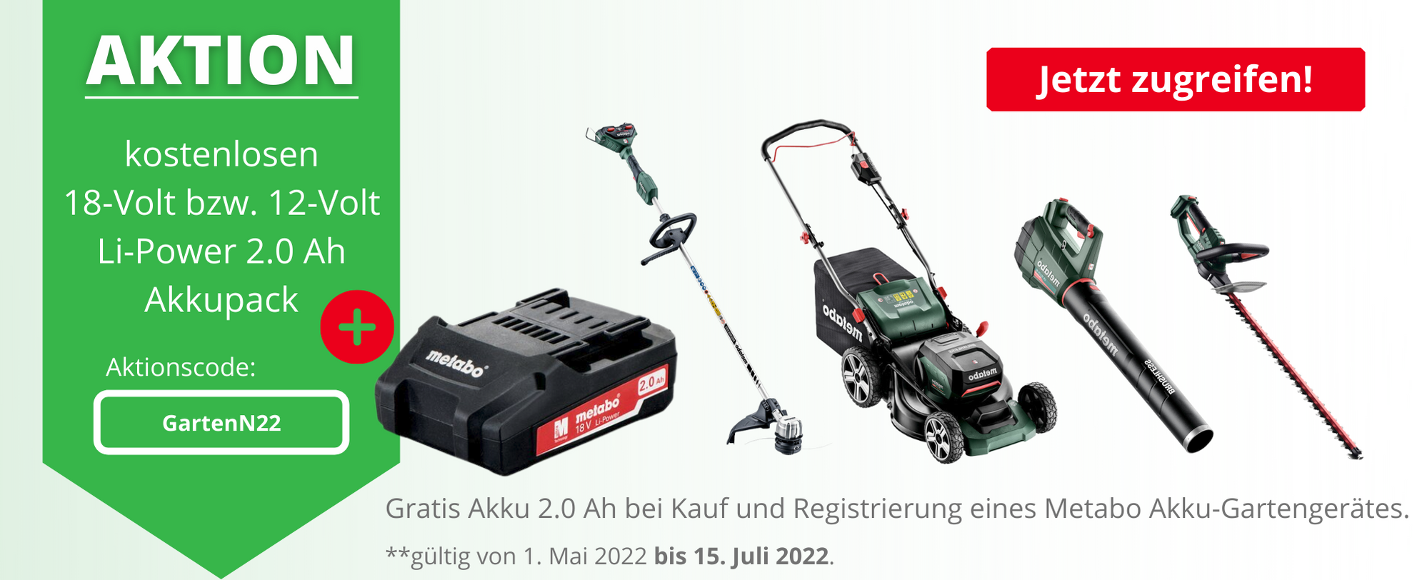 Metabo Gartengeräte Aktion